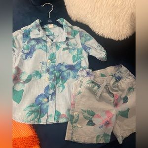 BABY GAP Boy Floral Vacation Set